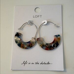 LOFT Colorful Resin Hoop Earrings